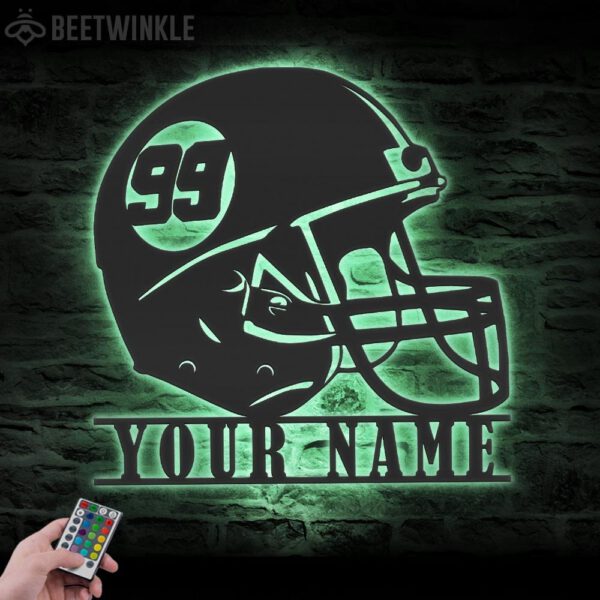 Custom-Helmet-American-Football-Metal-Wall-Art-LED-Light-4