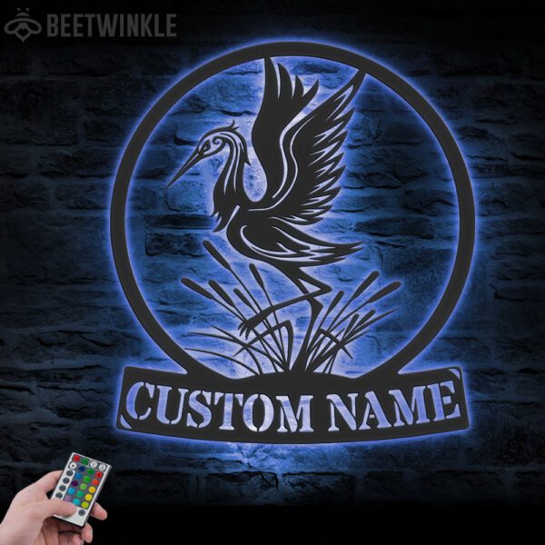 Custom-Heron-Bird-Metal-Wall-Art-LED-Light-5-1