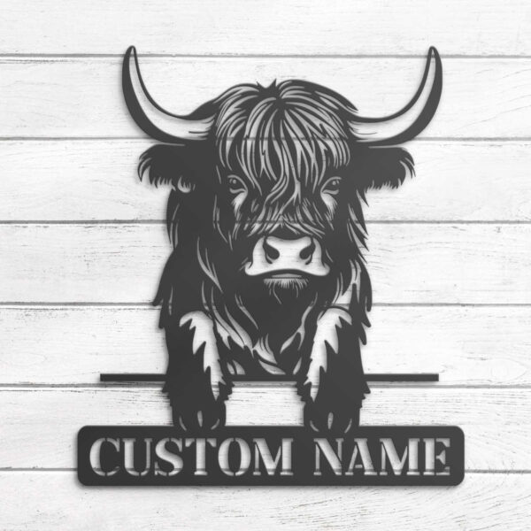 Custom-Highland-Cow-Farmhouse-Metal-Wall-Art-LED-Light-7