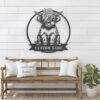 Custom-Highland-Cow-With-Flower-Metal-Wall-Art-LED-Light-7