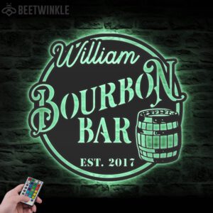 Custom-Home-Pub-Gin-Bourbon-Bar-Metal-Wall-Art-LED-Light-2