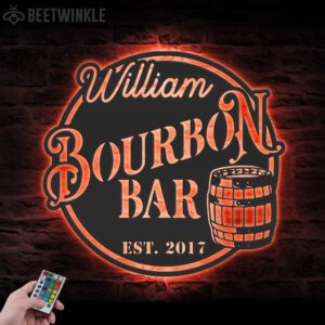 Custom-Home-Pub-Gin-Bourbon-Bar-Metal-Wall-Art-LED-Light-3