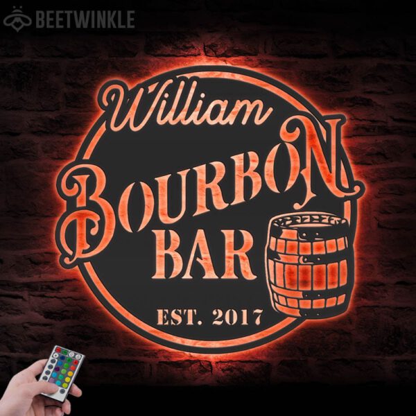 Custom-Home-Pub-Gin-Bourbon-Bar-Metal-Wall-Art-LED-Light-3