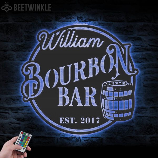 Custom-Home-Pub-Gin-Bourbon-Bar-Metal-Wall-Art-LED-Light