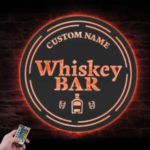 Custom-Home-Pub-Gin-Whiskey-Bar-Metal-Wall-Art-LED-Light-10