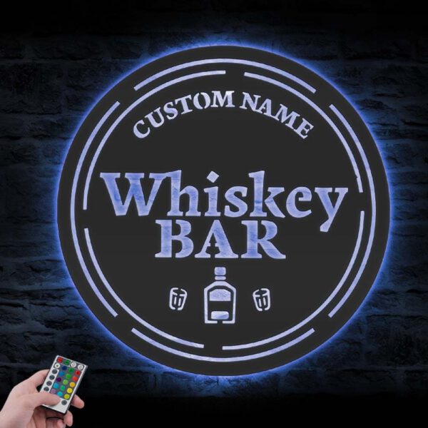 Custom-Home-Pub-Gin-Whiskey-Bar-Metal-Wall-Art-LED-Light-11