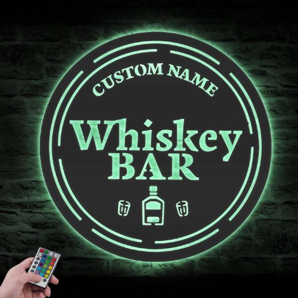 Custom-Home-Pub-Gin-Whiskey-Bar-Metal-Wall-Art-LED-Light-9