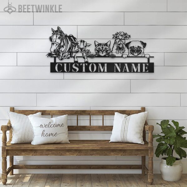 Custom-Horse-Goat-Chicken-Pug-Cat-Farmhouse-Metal-Wall-Art-LED-Light-7