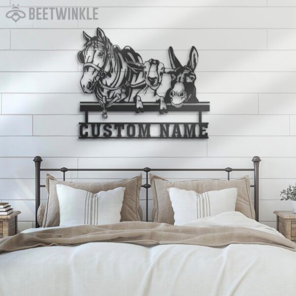 Custom-Horse-Mule-Goat-Farmhouse-Metal-Wall-Art-LED-Light-3