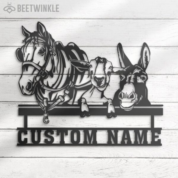 Custom-Horse-Mule-Goat-Farmhouse-Metal-Wall-Art-LED-Light-8