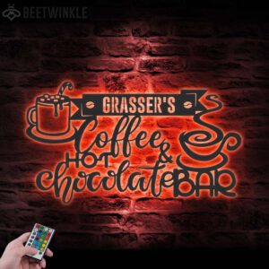 Custom-Hot-Chocolate-And-Coffee-Bar-Metal-Wall-Art-LED-Light-2