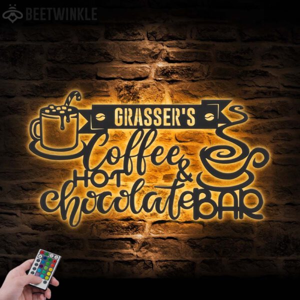 Custom-Hot-Chocolate-And-Coffee-Bar-Metal-Wall-Art-LED-Light-5