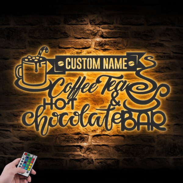 Custom-Hot-Chocolate-And-Coffee-Tea-Bar-Metal-Wall-Art-LED-Light-6