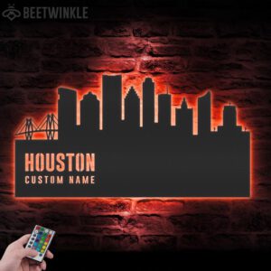 Custom-Houston-Skyline-Metal-Wall-Art-LED-Light-2