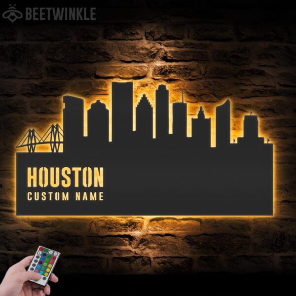 Custom-Houston-Skyline-Metal-Wall-Art-LED-Light-5