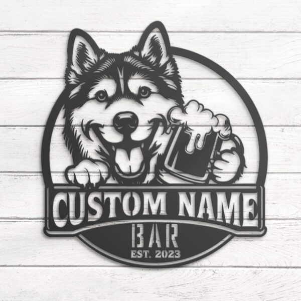 Custom-Husky-Malamute-Mix-Thirsty-Beer-Pub-Metal-Wall-Art-LED-Light_7