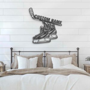 Custom-Ice-hockey-Skates-And-Stick-Metal-Wall-Art-LED-Light-3