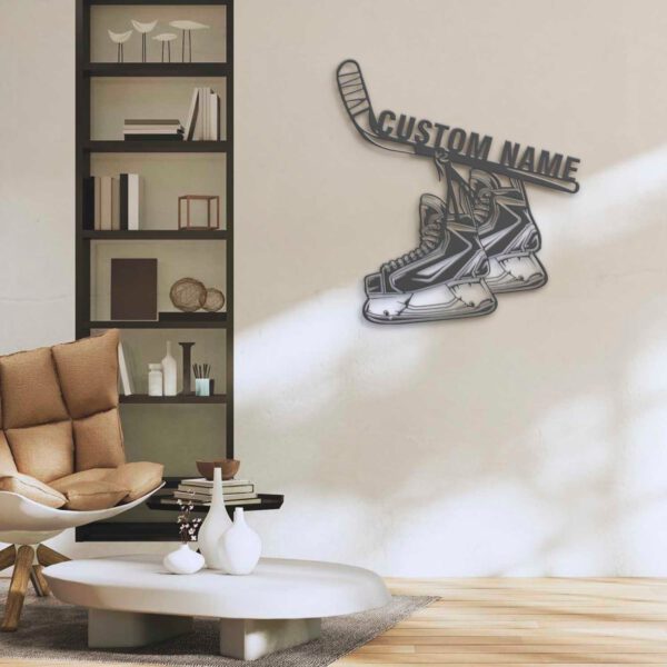 Custom-Ice-hockey-Skates-And-Stick-Metal-Wall-Art-LED-Light-7