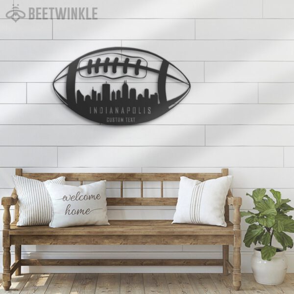 Custom-Indianapolis-Skyline-American-Football-Metal-Wall-Art-LED-Light-3