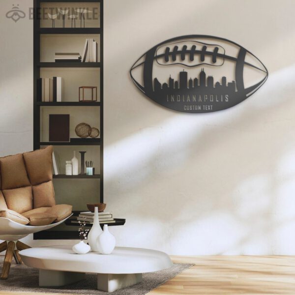 Custom-Indianapolis-Skyline-American-Football-Metal-Wall-Art-LED-Light-4