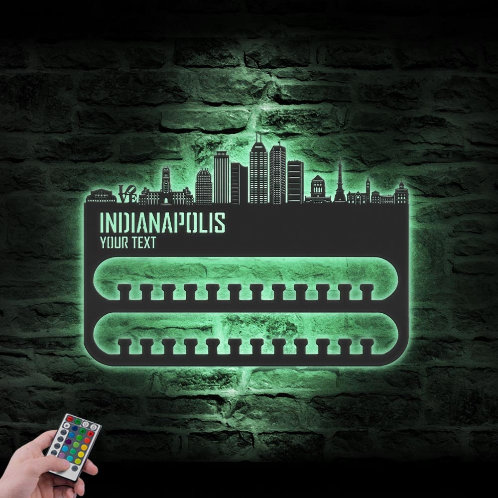 Custom-Indianapolis-Skyline-Sport-Medal-Hanger-With-Led-Light_2