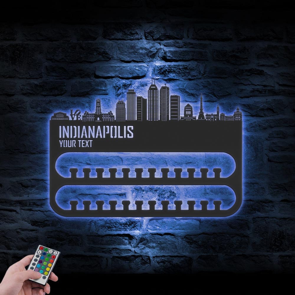 Custom-Indianapolis-Skyline-Sport-Medal-Hanger-With-Led-Light_5