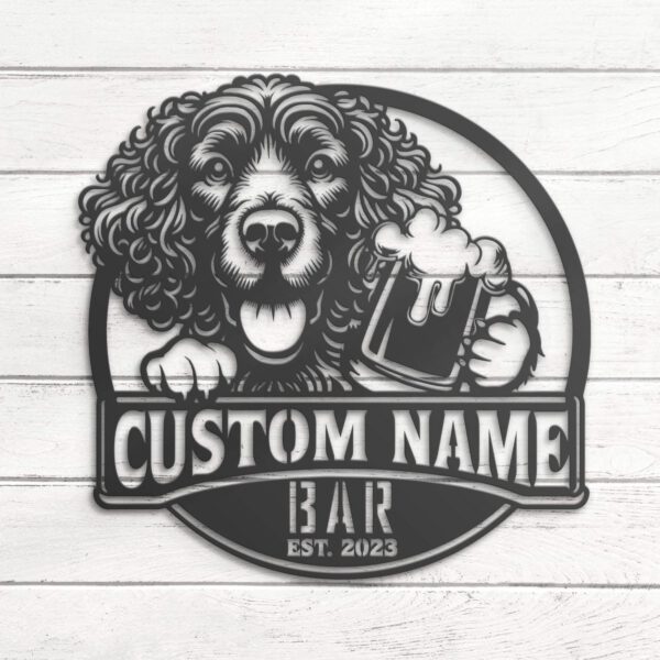 Custom-Irish-Water-Spaniel-Thirsty-Beer-Pub-Metal-Wall-Art-LED-Light_5