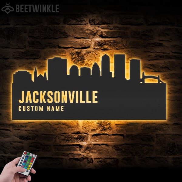 Custom-Jacksonville-Skyline-Metal-Wall-Art-LED-Light-6