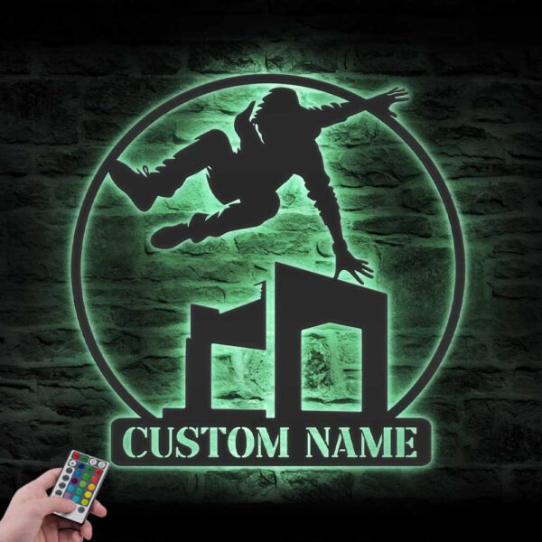 Custom-Jump-Parkour-Metal-Wall-Art-LED-Light-3