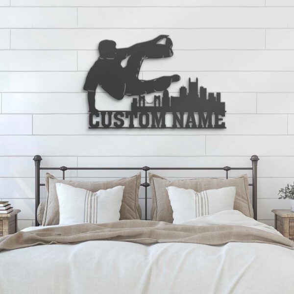 Custom-Jump-Parkour-Pittsburgh-Skyline-Metal-Wall-Art-LED-Light-3