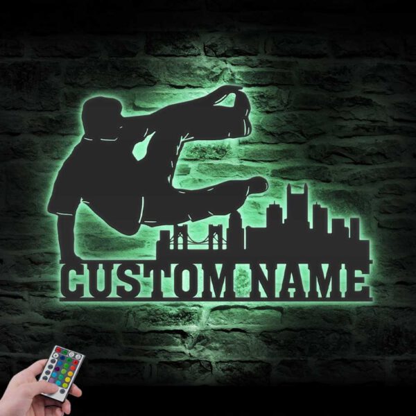 Custom-Jump-Parkour-Pittsburgh-Skyline-Metal-Wall-Art-LED-Light-4