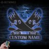 Custom-Jumping-Skateboard-Fire-Metal-Wall-Art-Led-Light-Personalized-Skateboarding