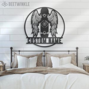 Custom-Jumping-Skateboard-Wings-Metal-Wall-Art-Led-Light-3