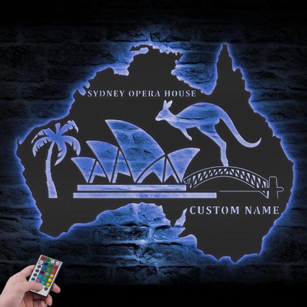 Custom-Kangaroo-Australia-Map-Metal-Wall-Art-LED-Light