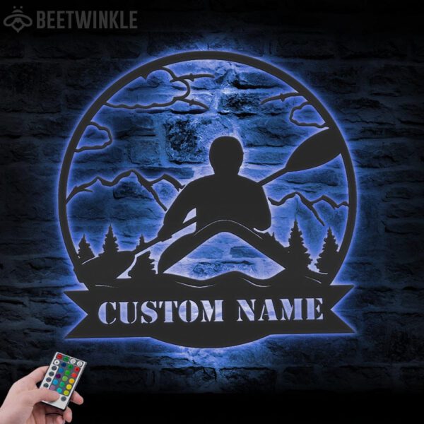 Custom-Kayak-Lake-Life-Metal-Wall-Art-LED-Light-8