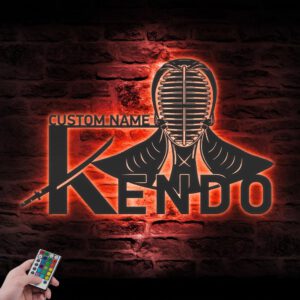 Custom-Kendo-Metal-Wall-Art-with-LED-Light-3