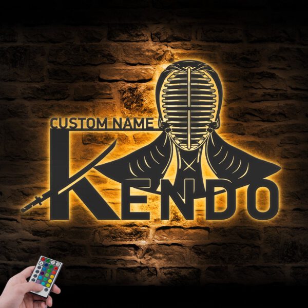 Custom-Kendo-Metal-Wall-Art-with-LED-Light-5