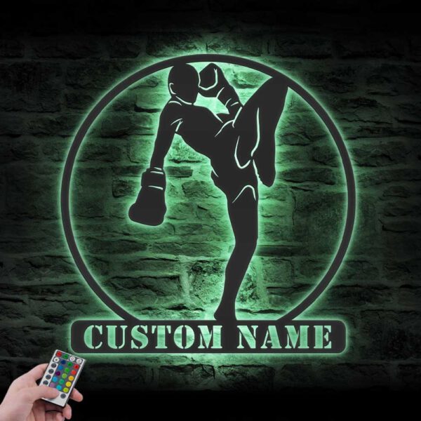 Custom-Kickboxing-Metal-Wall-Art-with-LED-Light-4-1