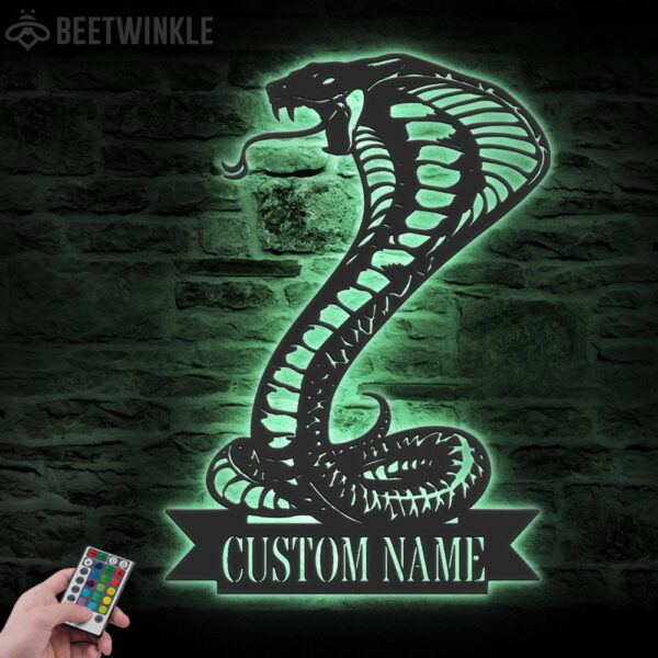 Custom-King-Cobra-Snake-Metal-Wall-Art-LED-Light-4