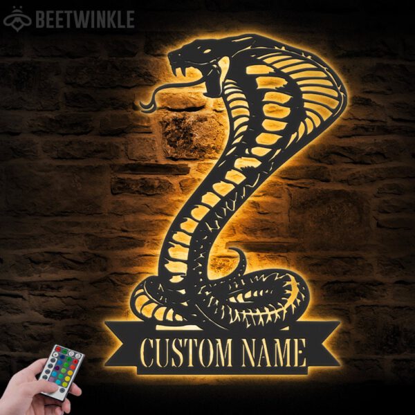 Custom-King-Cobra-Snake-Metal-Wall-Art-LED-Light-8