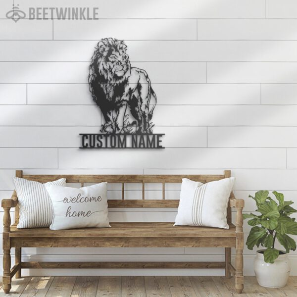 Custom-King-Lion-Metal-Wall-Art-LED-Light-2