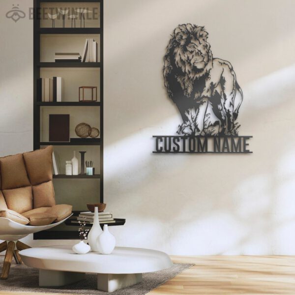 Custom-King-Lion-Metal-Wall-Art-LED-Light-7