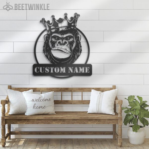 Custom-King-Monkey-Metal-Wall-Art-LED-Light-2