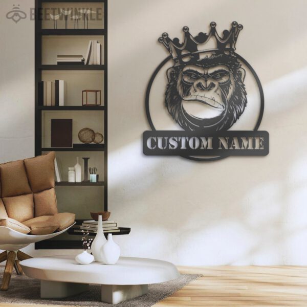 Custom-King-Monkey-Metal-Wall-Art-LED-Light-6