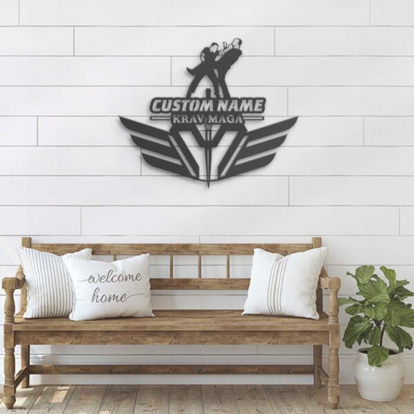 Custom-Krav-Maga-Metal-Wall-Art-with-LED-Light-7