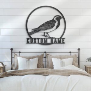 Custom-Lapland-longspur-Bird-Metal-Wall-Art-LED-Light-2