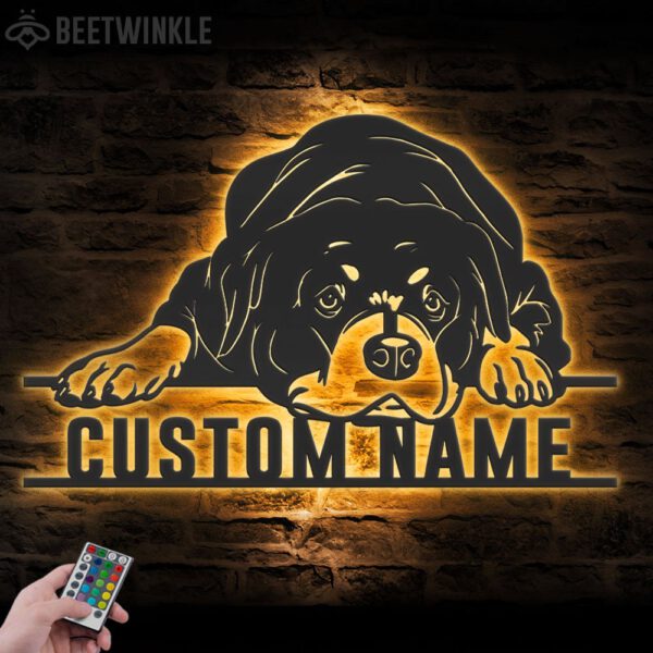 Custom-Lazy-Rottweiler-Metal-Wall-Art-LED-Light_3