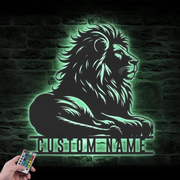 Custom-Lion-Metal-Wall-Art-LED-Light-4