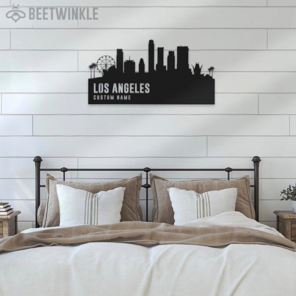 Custom-Los-Angeles-Skyline-Metal-Wall-Art-LED-Light-5