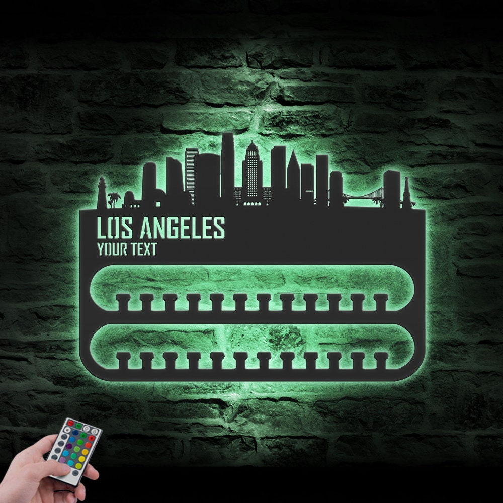 Custom-Los-Angeles-Skyline-Sport-Medal-Hanger-With-Led-Light_4